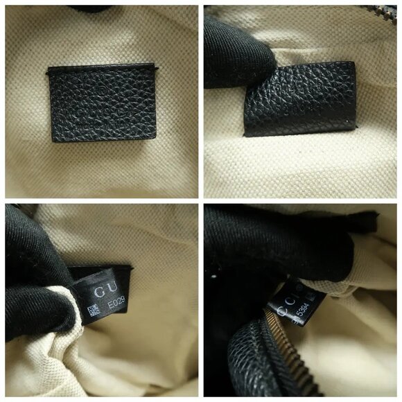 GUCCI Print Black Leather Shoulder Bag 801-012125 - Picture 11 of 12